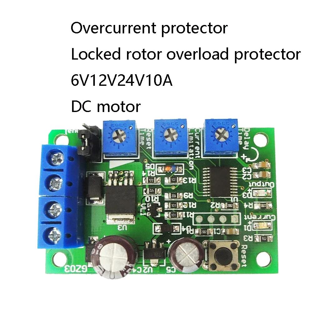 6V 12V 24V 10A DC Motor Current Limiter Module Adjustable Overload Protection Board Stall Protection Switch for DIY Electronics Fuse Holders1