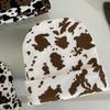Halloween Knitting Cow Pattern Soft Unisex Hat Adult Outdoors for Ski Cycling