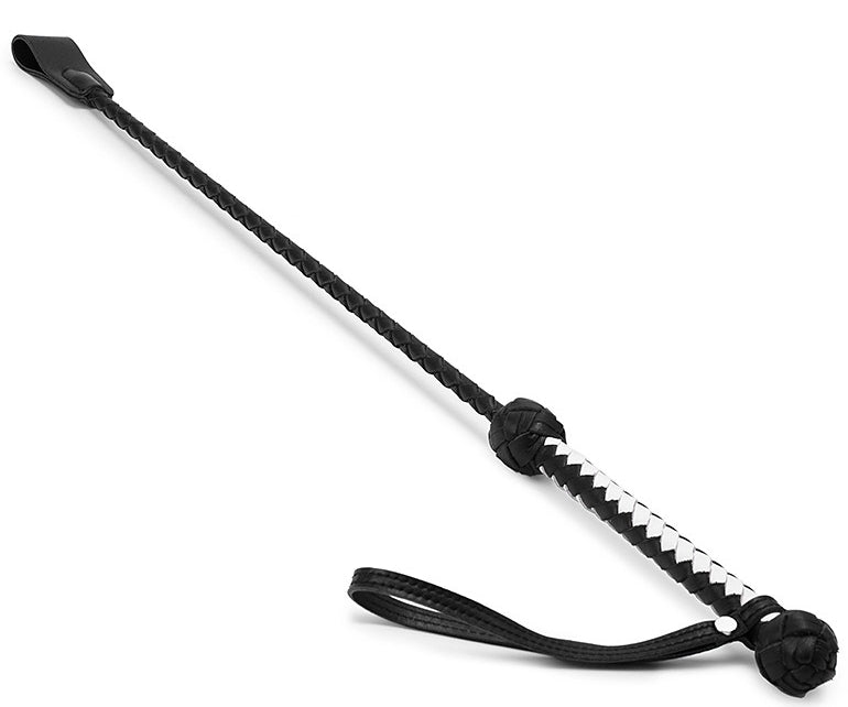 Woven Leather Riding Crop 64cm - LuxuryFantasy - Whips, Crops & Feather Dusters