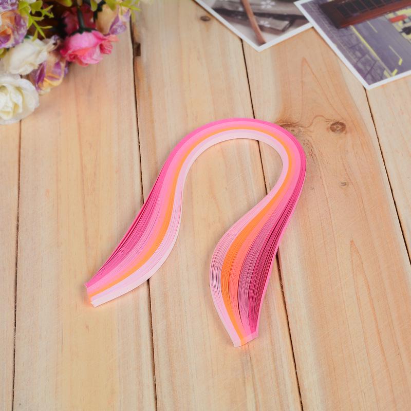 9-Color Gradient 5mm x 54cm Quilling Paper Strips - Handmade Quilling Materials