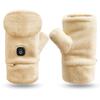 Fluffy Winter Smartphone Cold USB Perfect for and Hiking [jpunacn] Women's Mittens, 2-Way, Compatible, Fluffy, Protection, Washable, Rechargeable,