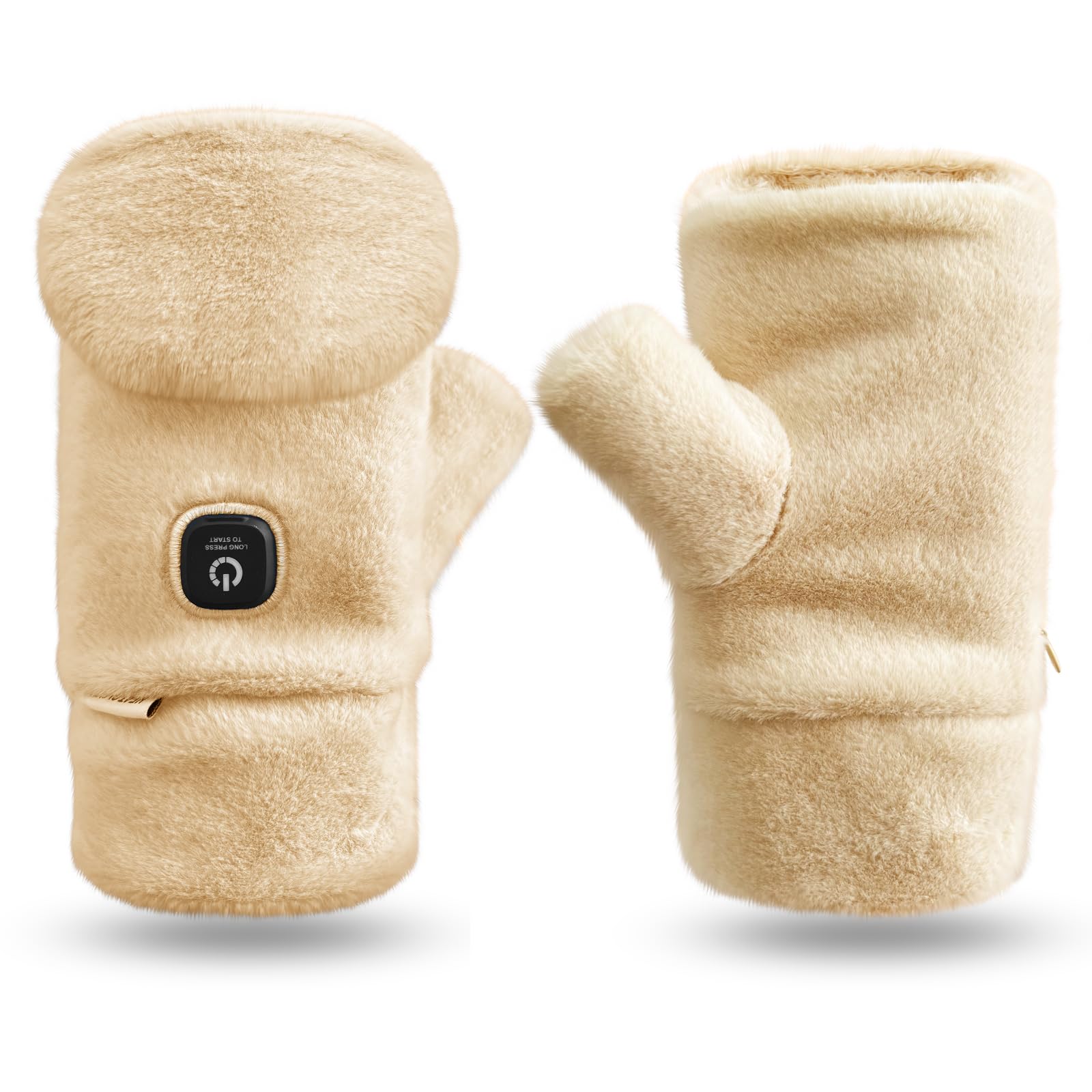 

Пушистые Зимние Смартфон Холодный USB Идеально для и Пеших прогулок [jpunacn] Женские варежки, 2-сторонние, Совместимые, Пушистые, Защита, Моющиеся, Перезаряжаемые, бежевый