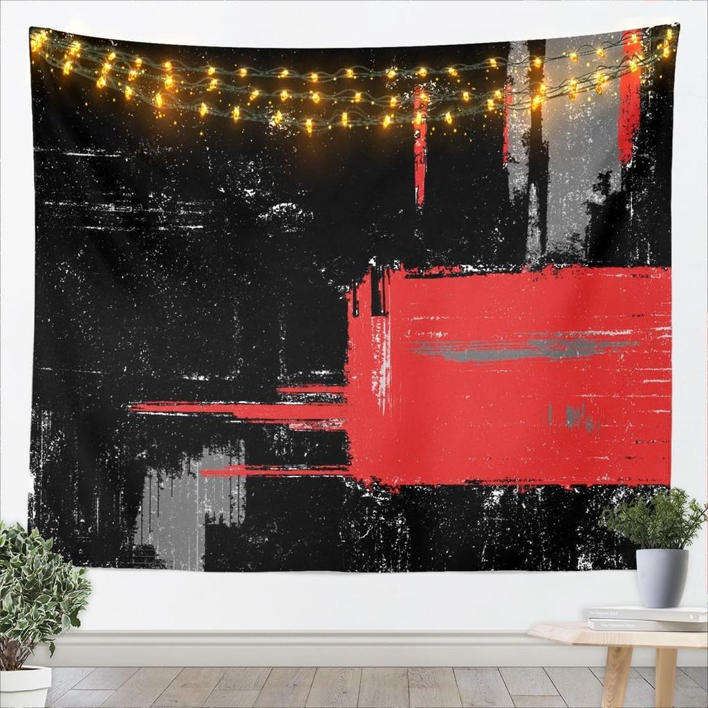 Hot Pink Black White Tapestry For Kids Boys Girls Abstract Morden Wall Art Buffalo Check Wall Hanging Blanket Bedroom Decor