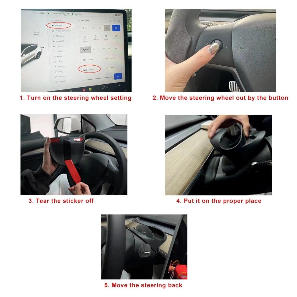 Steering Wheel Front Storage Box for Tesla Model 3 Y 2020-2023 Silicone Phone Holder Glasses Storage Car Accessories 2023
