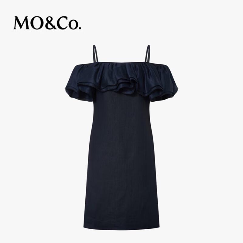 MO&Co. Linen Off-Shoulder Ruffle Dress