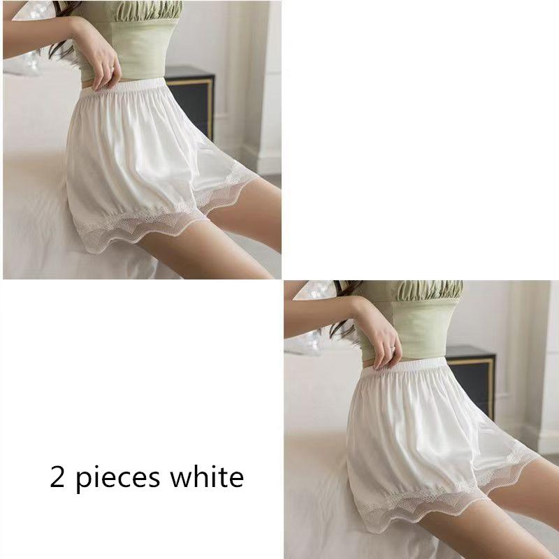 Women Home Safety Pants Ice Silk Lace Anti-running Light Shorts Lady Summer Loose Thin Bottoming Culottes Sexy Underwear Breathable