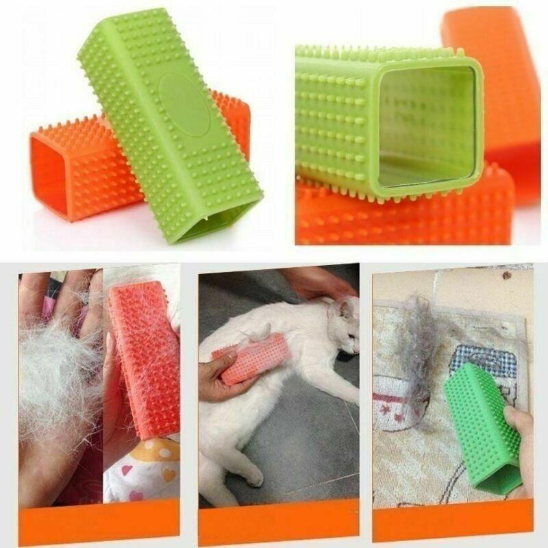 Kubform Silikon Husdjurshundvård Husdjurshårborste Ullenhet Husdjursrengöring Sticky Brush