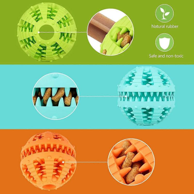 Hundespielzeug Ball Beißring Langeweile Klein Mittel Groß Hund Zahnreinigung Snack Beschäftigung IQ Trainingsspielzeug (Klein 5cm, Rot)