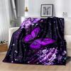 VIKAMA Starry Purple Butterfly Rose Cover Blanket Soft Living Room Bedroom Scandinavian Style Nap Blanket Room Decoration