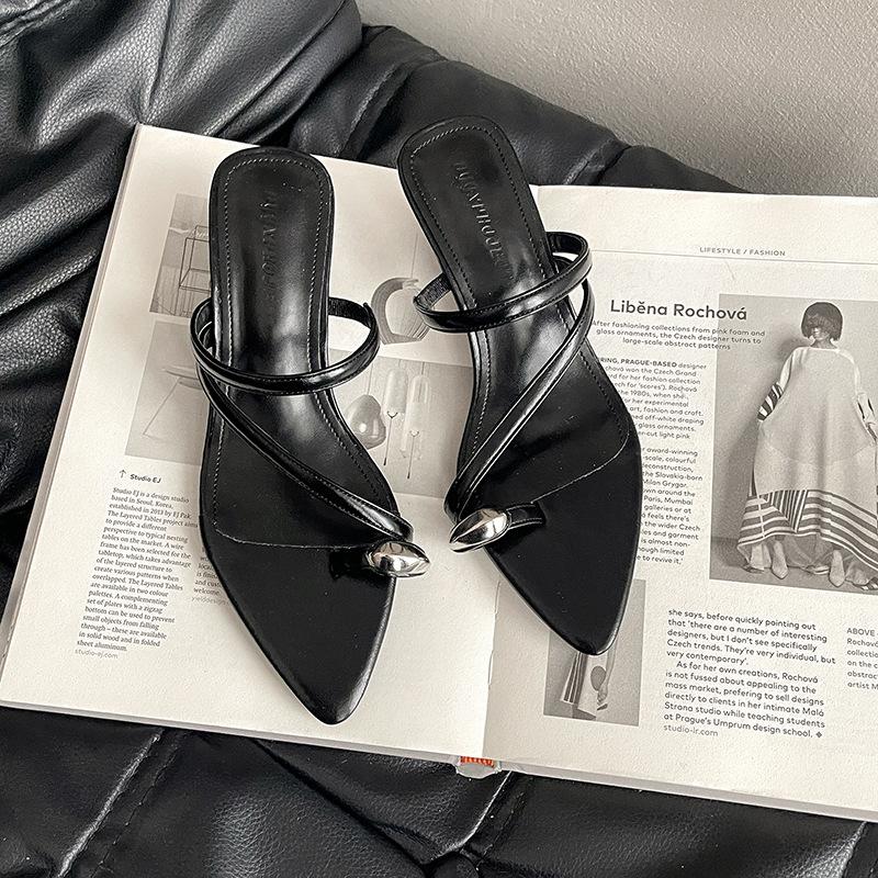 New fashionable versatile spring and summer wear comfortable high heels cool slippers with skirt temperament sandals
