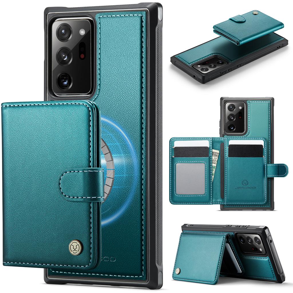 For Samsung Galaxy Note20 Ultra Case JEEHOOD J09 RFID Blocking Card Holder Leather Back Phone Cover Magnetic Case