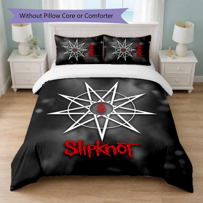 Set Biancheria da Letto 3 Pezzi con Stampa Slipknot Copripiumino con Due Federe Biancheria da Letto Morbida per Camera da Letto Domestica