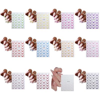 Self-Adhesive Nail Art Decals French Tip Nail Art Stickers Nail Art Decoration French Line Nail Sticker for Christmas