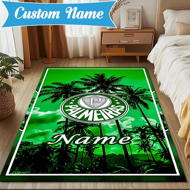 Custom Name Palm Beach Paradise Rug Game Carpet, Floor Mat for Bedroom Living Room Entryway Rug, Home Decor Idea Gift for Christmas birthday