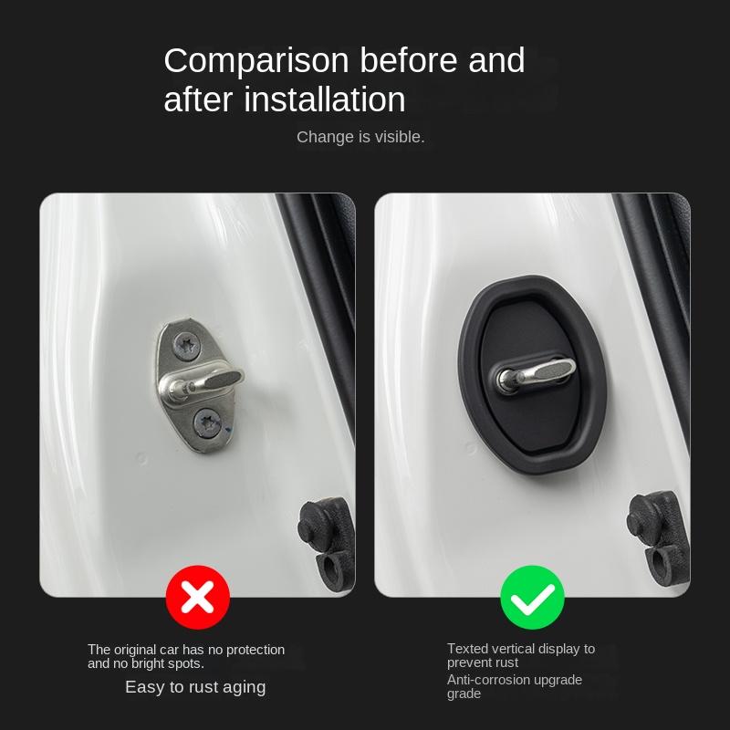 For Toyota Corolla E140/E150 E180 E210 Cross XG10 2006~2025 2025 4 Pcs Car Door Lock Protect Covers Anti Rust Anti-collision Mat