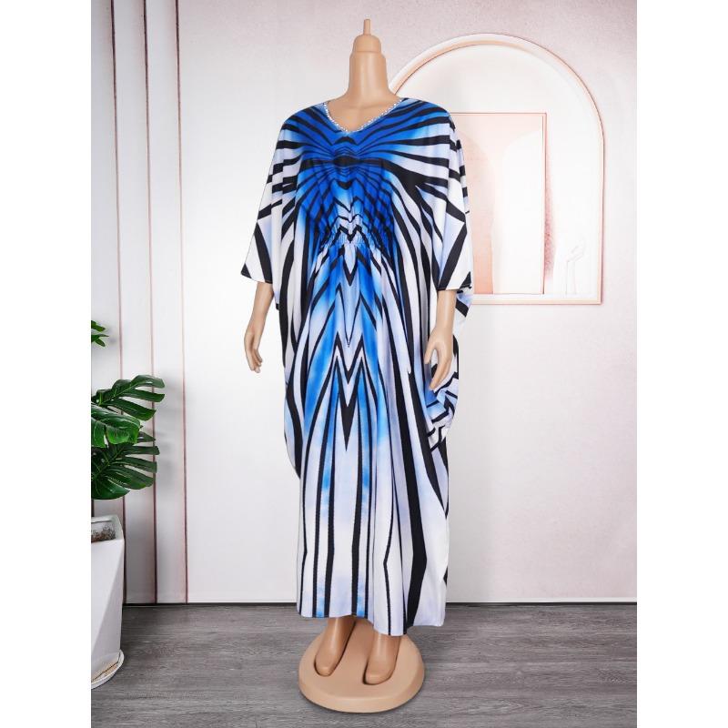 Plus Size Women's Fashion New Striped Waist Dress