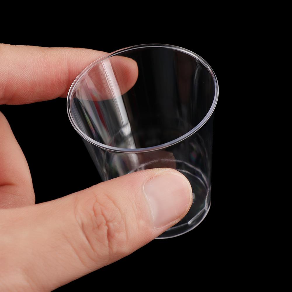 30/50 Pcs Round Reusable Plastic Shot Glasses Dessert Cups Disposable Glass Drinks Transparent Cupcake Pudding Boxes Cake DIY