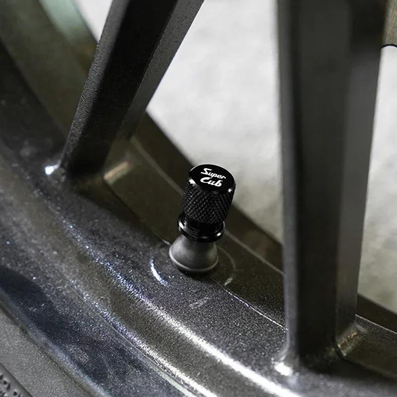 For Honda Super CUB C70 90 110 C125 New 1 Pair Motorcycle Accessories Tire Valve Air Port Stem Cover Cap Plug CNC Aluminum Alloy