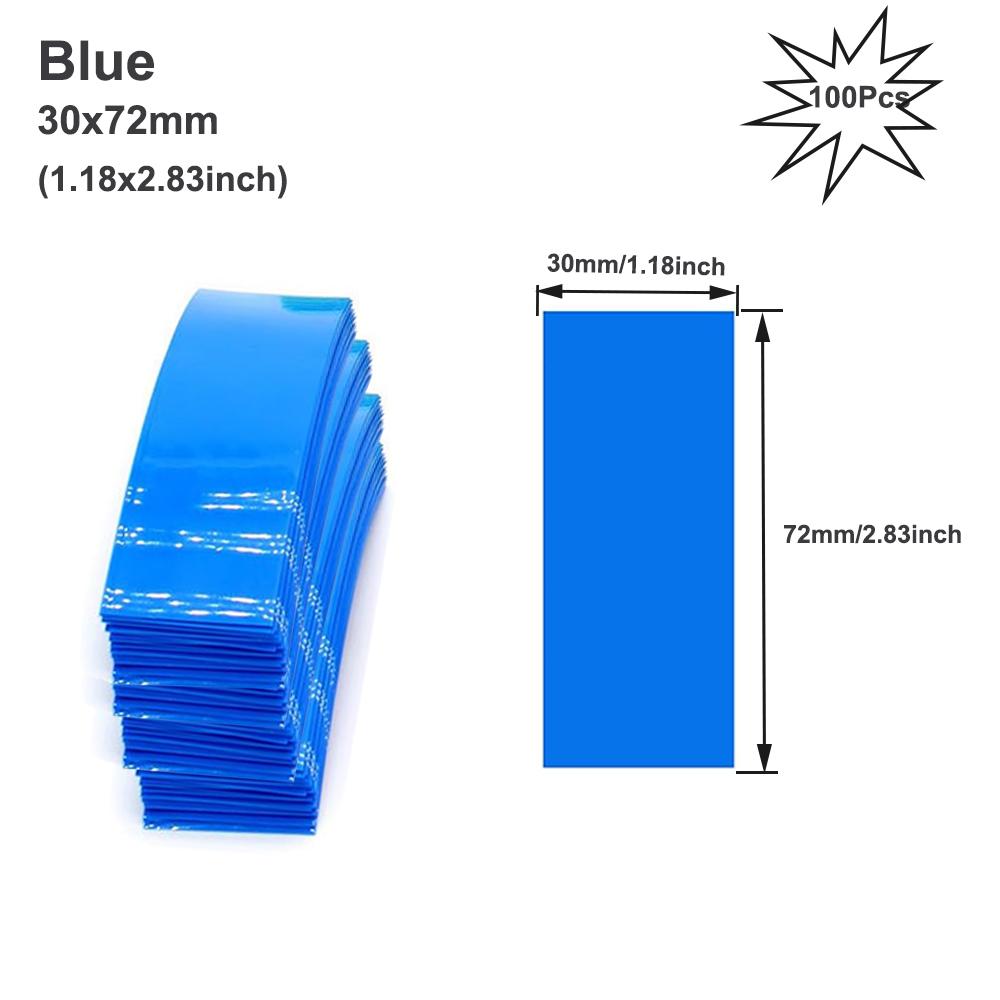 

25-100 шт. 18650 ПВХ термозбіжна трубка для батареї, попередньо нарізана, попередньо нарізана ZP Blue 100Pcs
