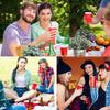 50Pcs Plastic Party Cups 16-Ounce Disposable Water Cups Recyclable Red Blue Cups with Fill Lines for Drinks BBQ Picnic Party