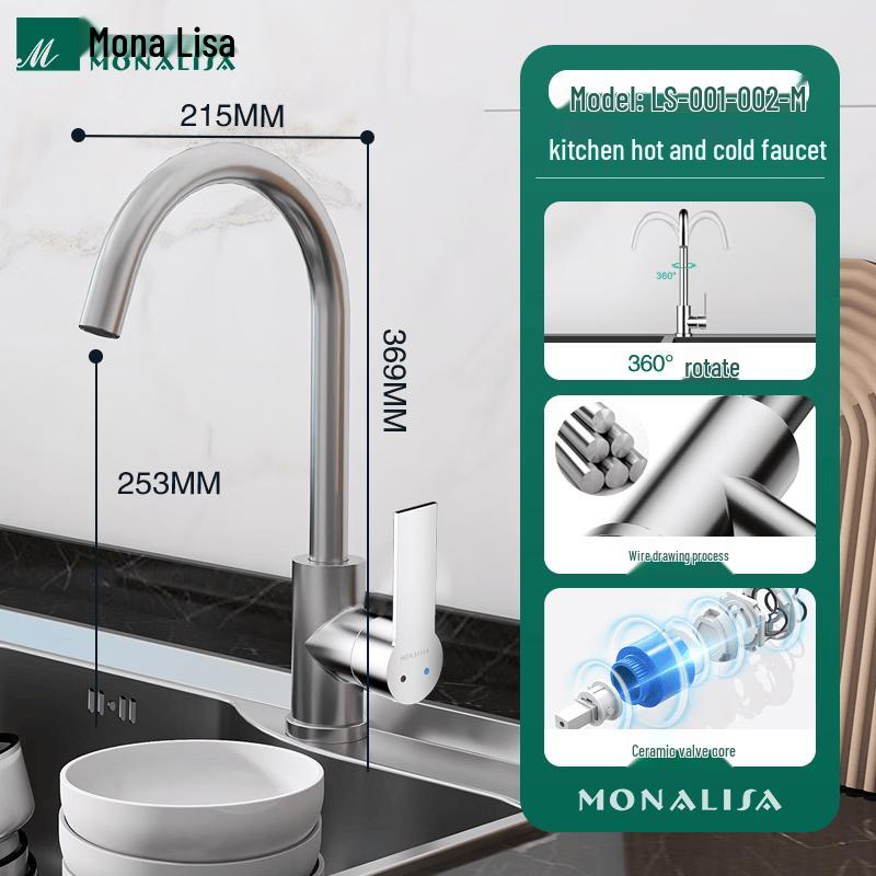 Mon Mona Lisa Stainless Steel Kitchen Sink Faucet