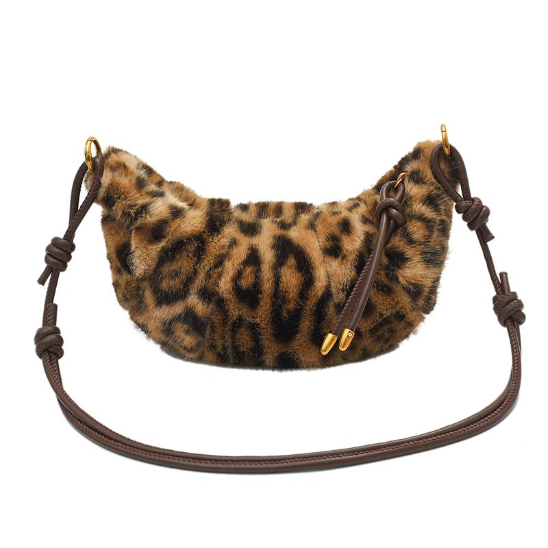 

Western Leopard Print Velvet Crossbody Bags New Pattern Simple Elegant Versatile Single Shoulder Bag Premium Durable