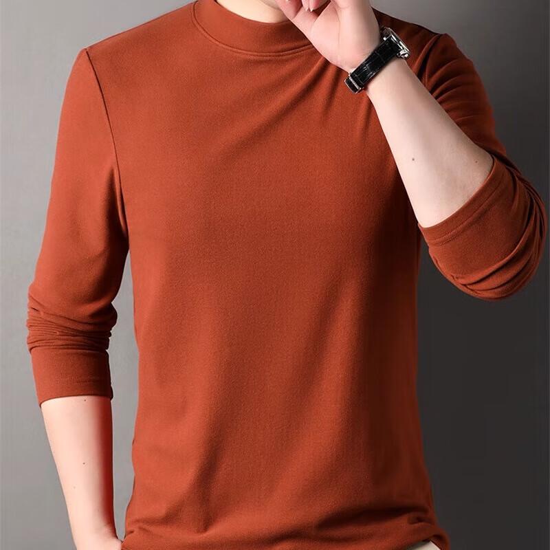 ROMON Men's 2024 Business Semi-High Collar Warm Knit Sweater
