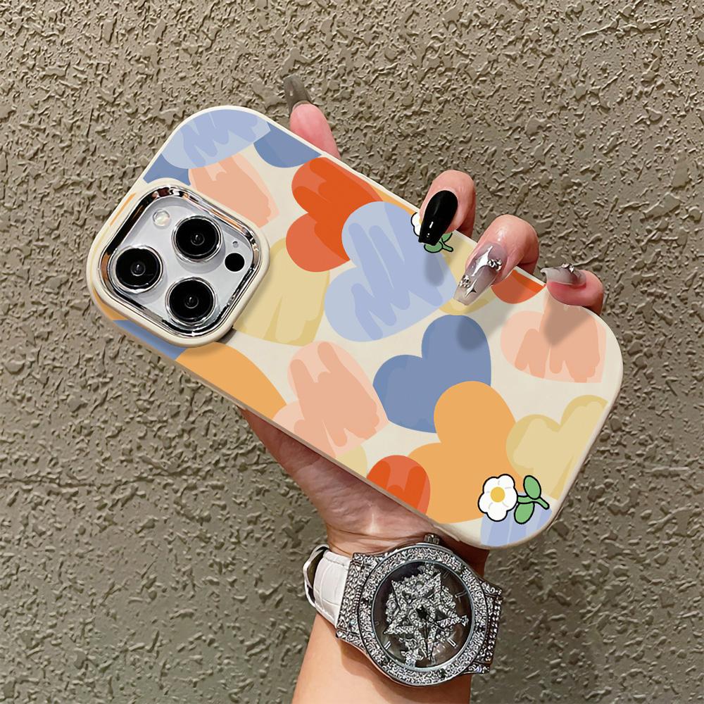 Silicone Phone Case For iPhone 11 15 16 Pro Max 13 14 12 15promax 16promax 13promax Shockproof Love Heart Funda Covers Bumper