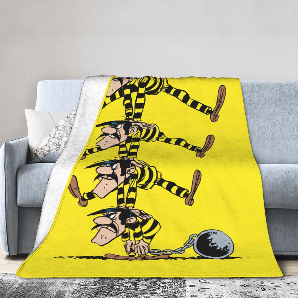 The Dalton Brothers Lucky Luke Blanket Flannel Textile Decor Multi-function Warm Throw Blankets for Bed Couch Quilt