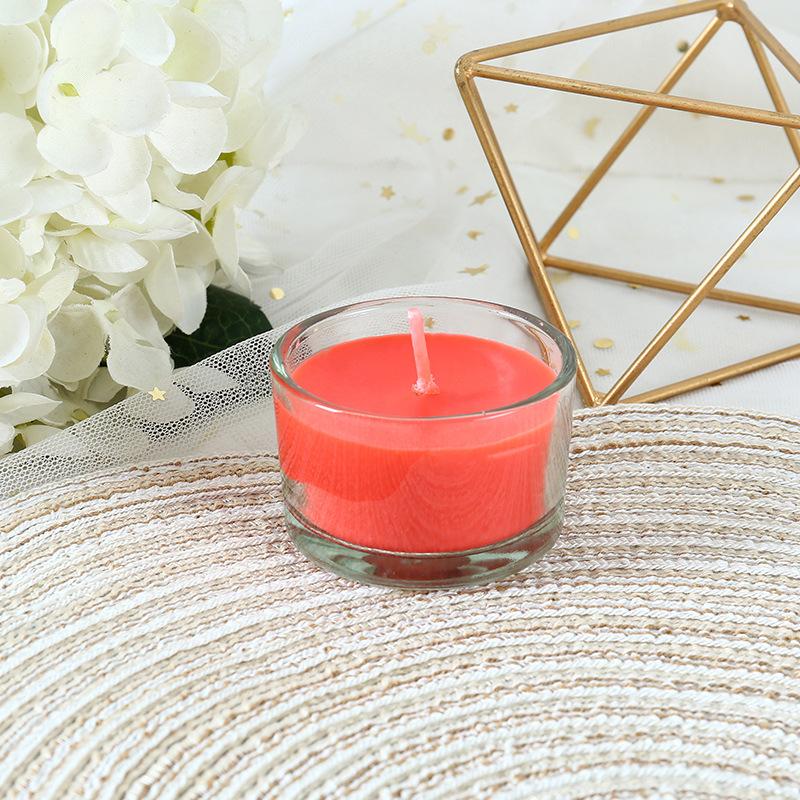 

Small Round Glass Cup Candlestick Candlestick Removes The Flavor Valentine s Day Expression Romantic Candlelight Dinner Aromatic Candle glass red (in multiples of 6)