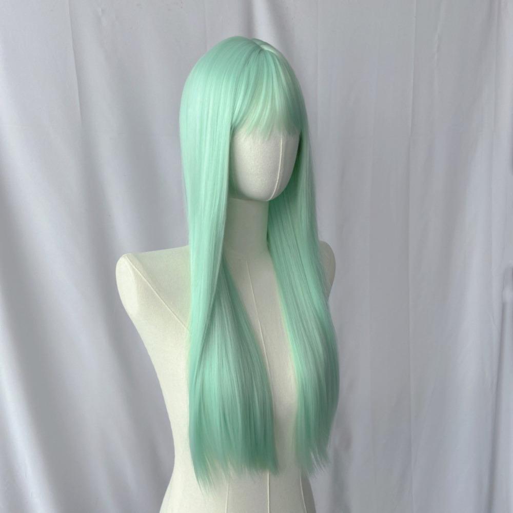 Lolita Mint Green Anime Cosplay Wigs Heat Resistant Synthetic Wigs with Bangs Daily