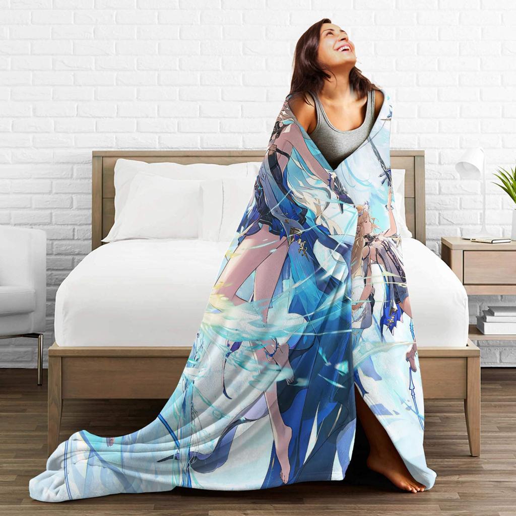 Wuthering Waves WuWa Cartethyia Fashion Blanket Game Anime Flannel Awesome Warm Throw Fashion Blankets for Bedroom Winter Couch
