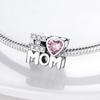925 Silver Charms Love Mother Family Sister Heart Beads Fit Original Bracelet DIY Woman Jewelry Gift For Friend