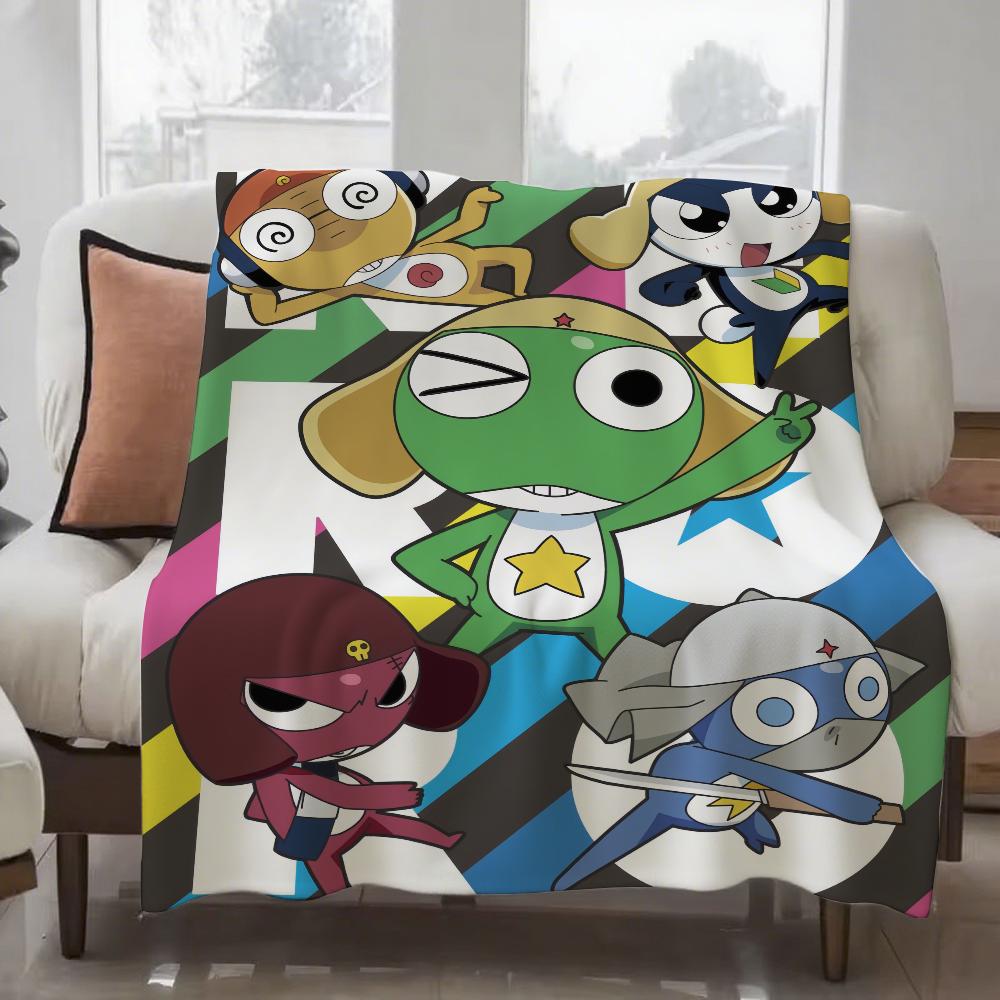 Funny Cartoon Keroro Gunsou Frog Blanket Design Lightweight  For Dorms, Naps, Living Room, Office,Sofa,All-Season