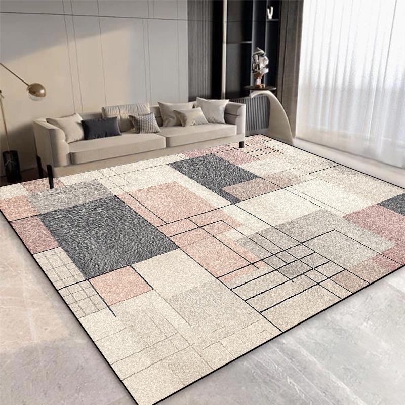 Nordic Geometric Style Carpet for Living Room Modern Decor Bedroom Bedside Washable Large Rug Study Doorway  Foldable Floor Mat