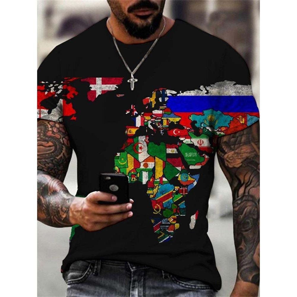Men's Casual Short Sleeve T-Shirt Overhead Youthful 3D Printed Fitness Wear Moisture Wicking Quick Dry Slim Fit Sportswear