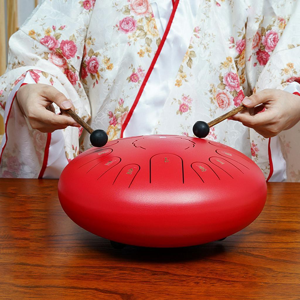 12Inches 8 Tune Tank Drums Tongue Drum With Drumsticks Carrying Bag Percussion Instruments Handpan Steel Hand Pan Drum