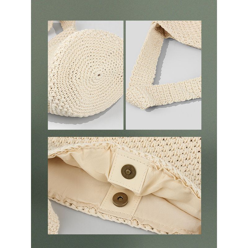 French Montaigne French style Handmade Knitted Shoulder Bag Woven Bucket Bag Versatile Commuter Wool Bag