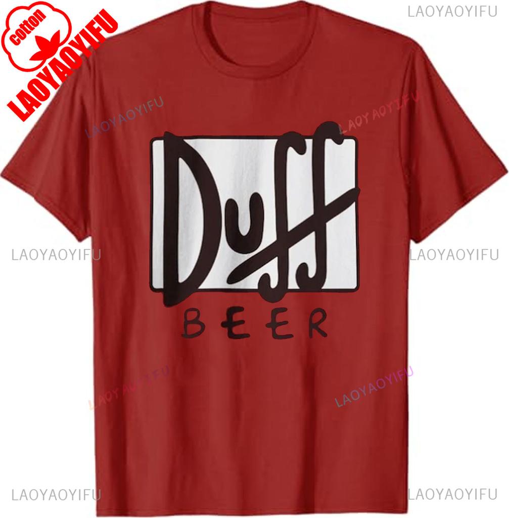 Duff Pivo Unisex Tričko Dárek pro fanouška Moe's Bar Pití Homer Simpson Duffman Oblečení Vtipné TV Show Tričko Vintage Kreslené Zboží bavlna