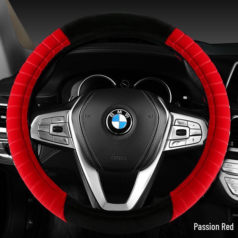 Universal Winter Plush Steering Wheel Cover - Warm, Non-Slip, Modern