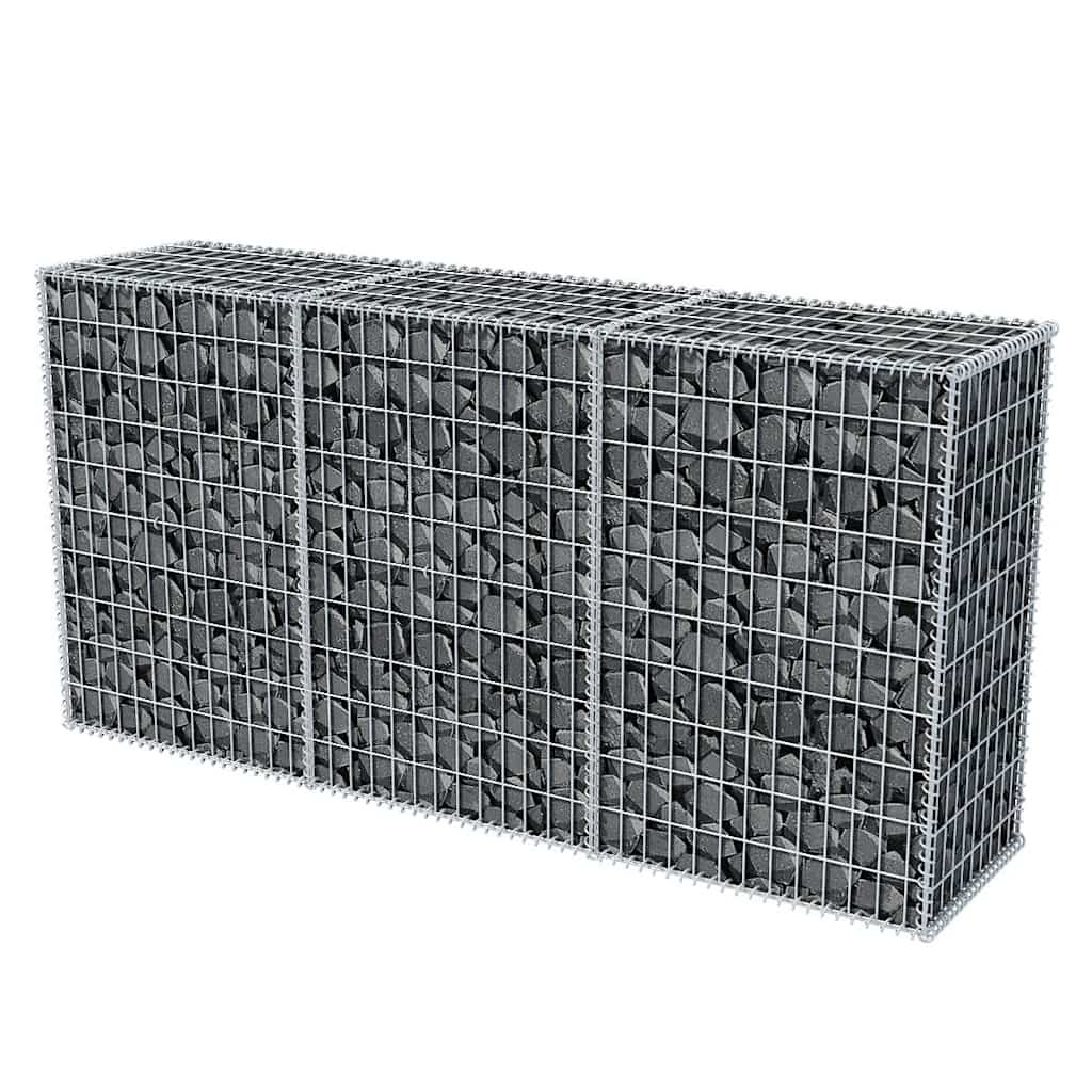 Vidaxl Gabion Basket, Galvanized Steel, 200 X 50 X 100 Cm