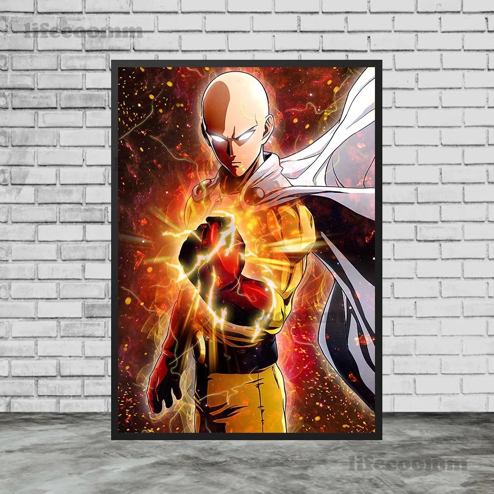 One Punch Man Janos, Saitama Hot Blooded Animație Poster și imprimare Decor Artă de perete Pânză Pictură pentru camera de zi Imprimare artistică fără cadru