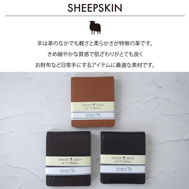 Arnold Palmer Bifold Wallet with Pure Sheepskin Men's Leather, Tan, APS-3312