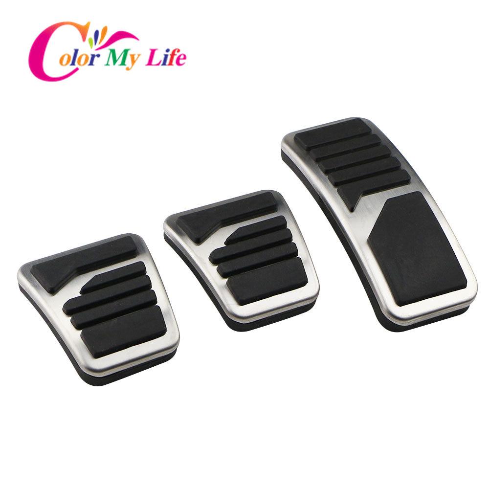 Color My Life Stainless Steel Car Pedal Pad Cover AT MT Pedals for Mitsubishi ASX Outlander Lancer EX Eclipse Cross Pajero