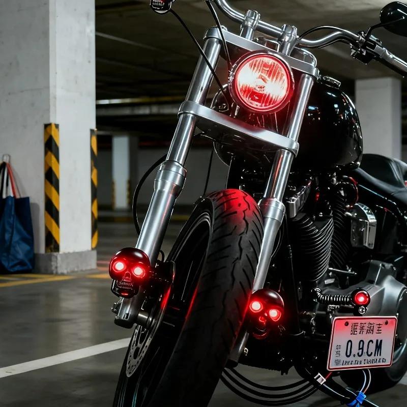 Skull Head Motorcycle LED Light 12V High Brightness Mini Eagle Eye Lamp DRL Turn Signal Light Auxiliary Light for Harley Honda