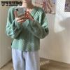 Frühling und Herbst Damen Pullover lose V-Ausschnitt Top Kurzmantel Pullover Mode Minderheit Pullover