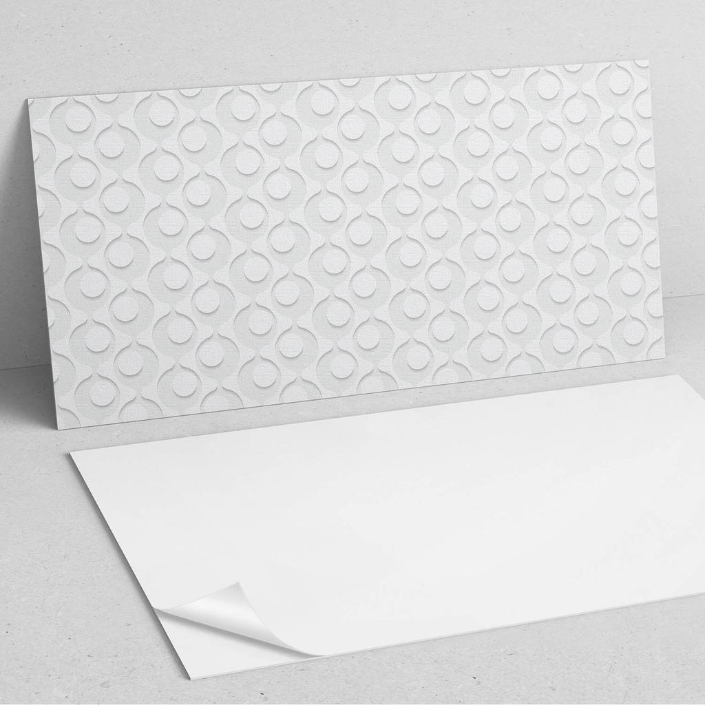 Panel Pcv Z Motywem Łatwa Dekoracja Do Jadalni 100X50 Cm Fale Z Okręgami W Tle