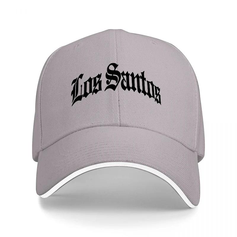 Los Santos Black Baseball Cap Classic Street Style Embroidered Logo Adjustable Snapback Hat for Urban Fashion Enthusiasts