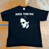 Neil Young Gesicht Unisex Schwarzes Baumwoll-T-Shirt