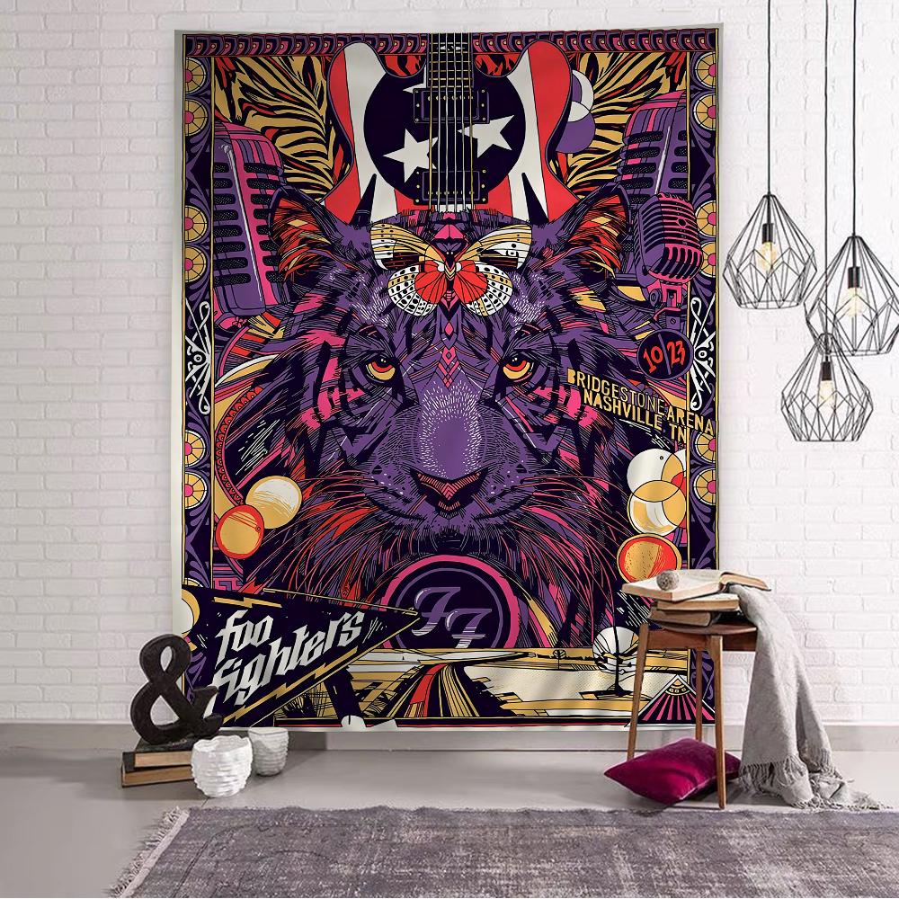 Foo Fighters Band Tapestry Art Printing Japanese Wall Tapestry Anime Wall Hanging Home Decor
